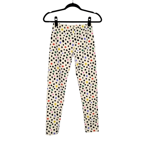 Hanna Andersson Girls White Multicolor Polka Dot Leggings Size 12 Pull-On Comfy - Picture 3 of 7